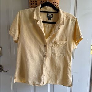 Tommy Bahama Silk Butter Yellow Button Down Shirt